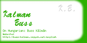 kalman buss business card