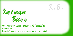 kalman buss business card